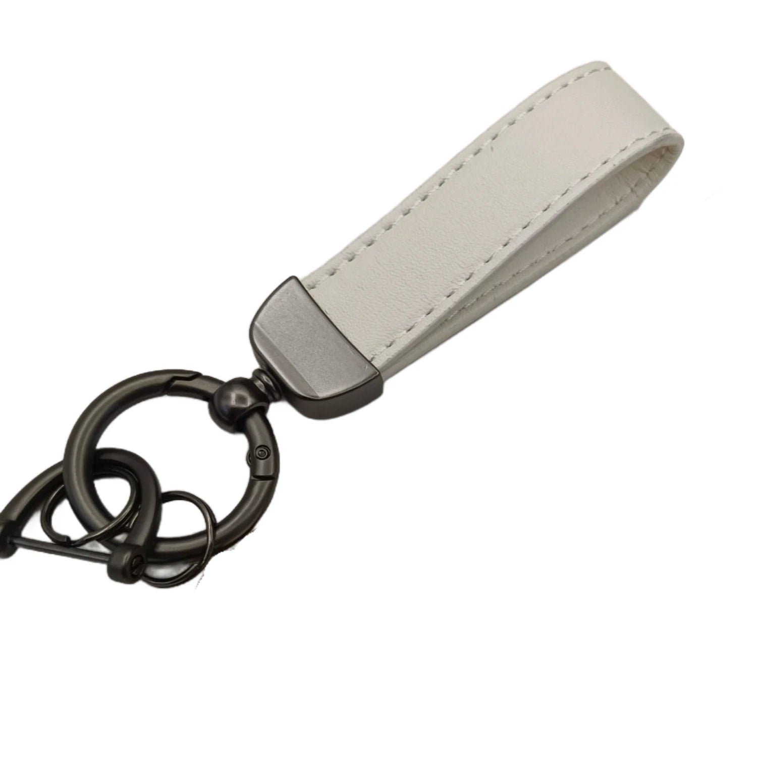 Laser Custom LOGO Discolored Leather Keychain for Men and Women Engrave Car Key Chain Holder Personalize Company Name Keyring