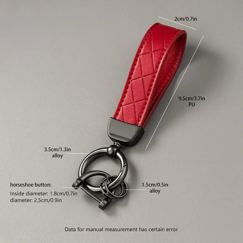 Luxury Faux Leather Car Key Chain Elegant Solid Color DIY Waterproof Car Key Ring Holder Pendant Backpack Keychain Ornament