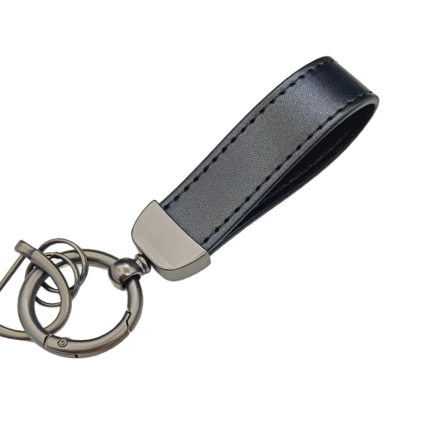 Laser Custom LOGO Discolored Leather Keychain for Men and Women Engrave Car Key Chain Holder Personalize Company Name Keyring