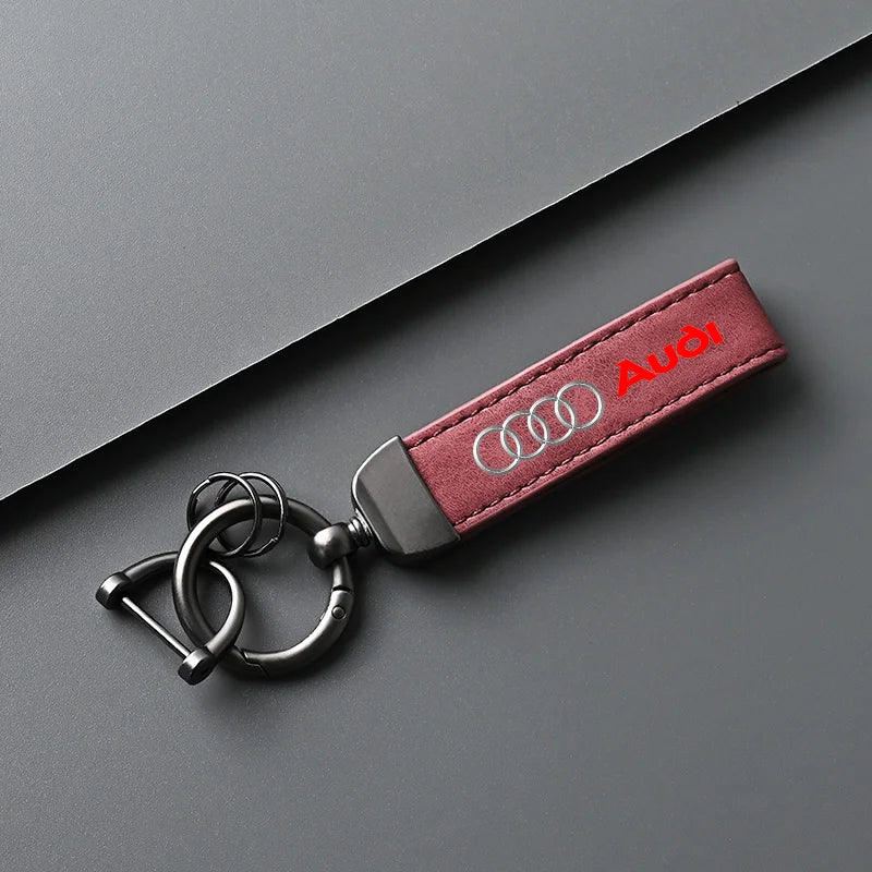 High quality Car Keychain Gifts Leather Keyring For Audi Sline A3 A4 B8 8P B9 8V B6 A5 B7 A1 A6 C6 Q3 Q5 C7 8I TT Car Sticker