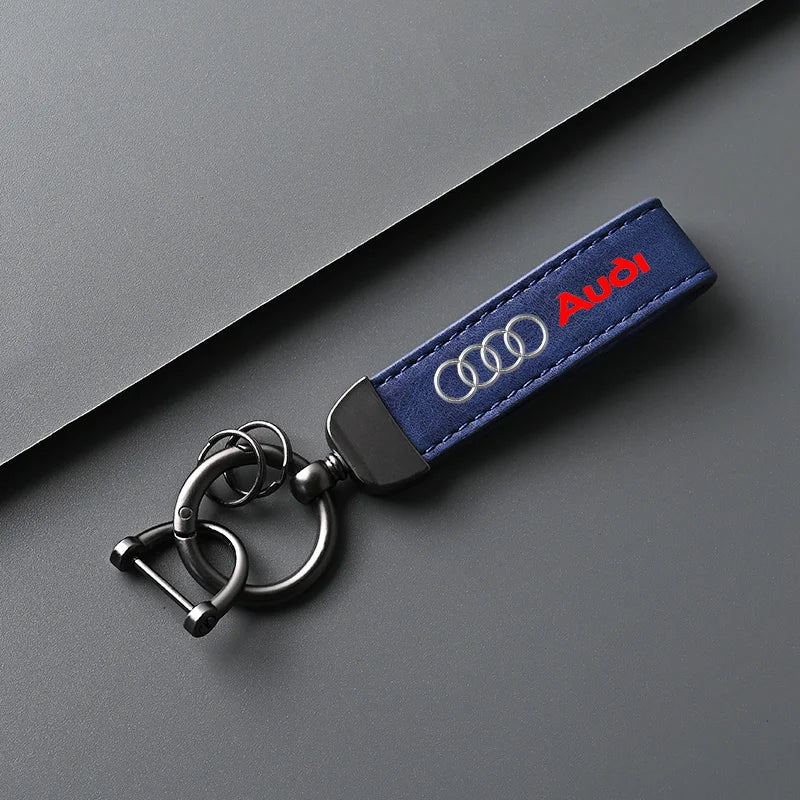 High quality Car Keychain Gifts Leather Keyring For Audi Sline A3 A4 B8 8P B9 8V B6 A5 B7 A1 A6 C6 Q3 Q5 C7 8I TT Car Sticker
