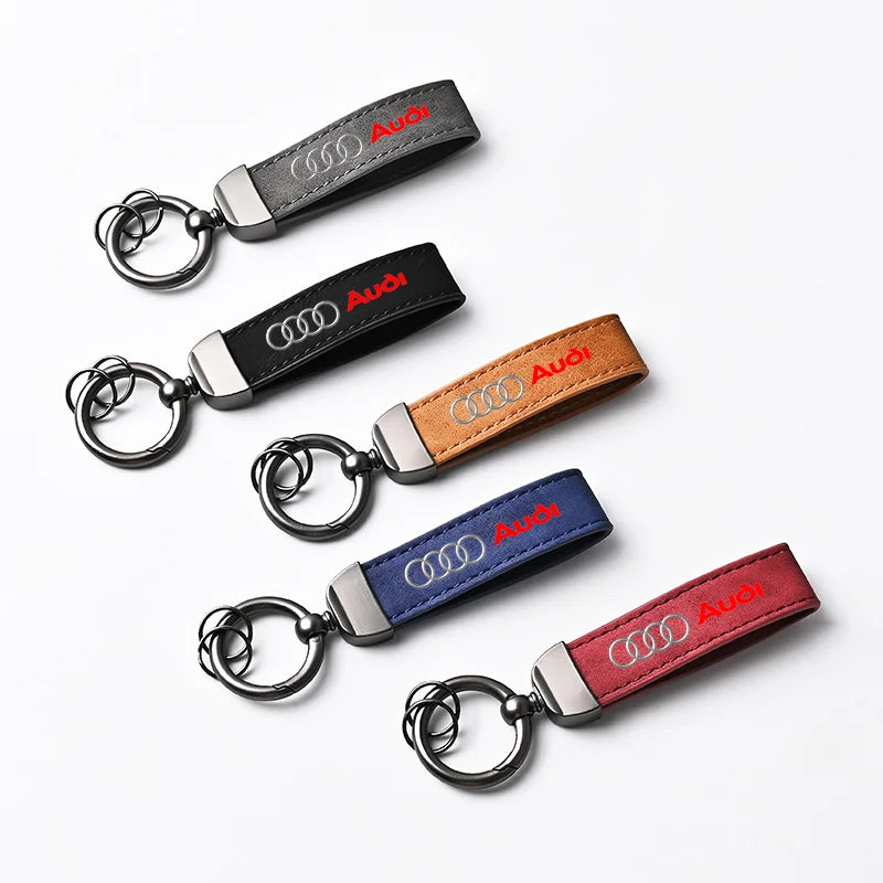 High quality Car Keychain Gifts Leather Keyring For Audi Sline A3 A4 B8 8P B9 8V B6 A5 B7 A1 A6 C6 Q3 Q5 C7 8I TT Car Sticker
