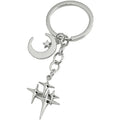 Star Moon Metal Key Ring