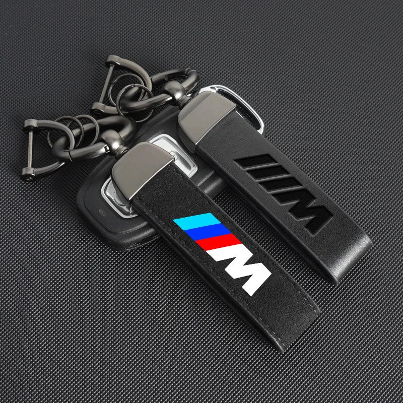 Vintage Leather Car Logo Keychain Chain Keyring For BMW M Emblem E46 E36 E34 F10 E90 F30 E60 F30 E53 E30 E92 E87 Accessories