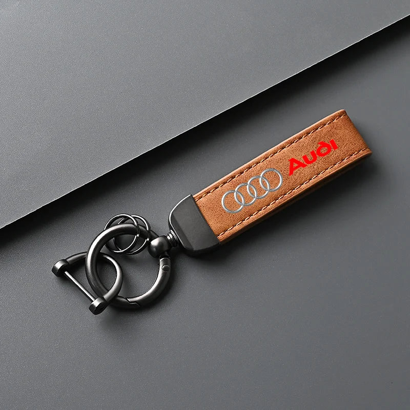 High quality Car Keychain Gifts Leather Keyring For Audi Sline A3 A4 B8 8P B9 8V B6 A5 B7 A1 A6 C6 Q3 Q5 C7 8I TT Car Sticker