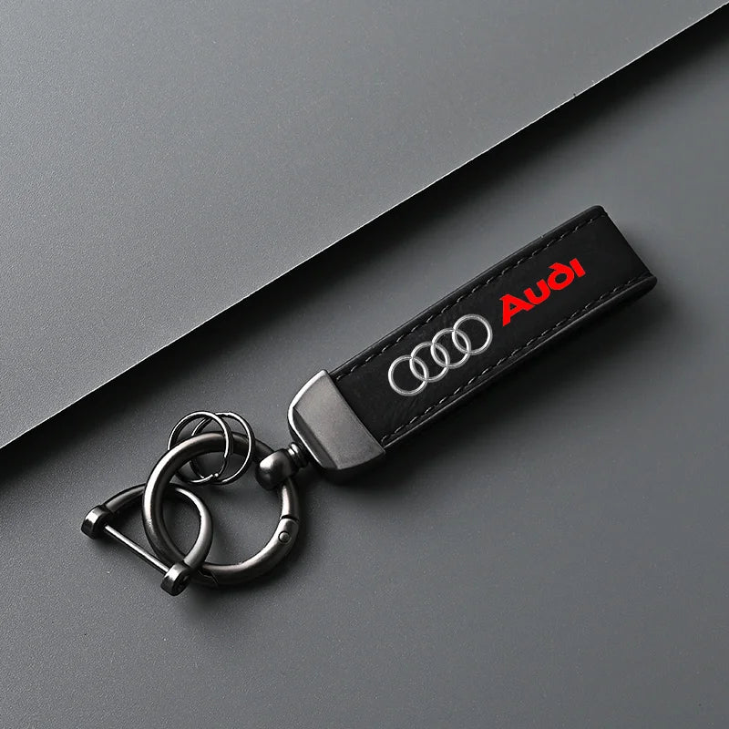High quality Car Keychain Gifts Leather Keyring For Audi Sline A3 A4 B8 8P B9 8V B6 A5 B7 A1 A6 C6 Q3 Q5 C7 8I TT Car Sticker