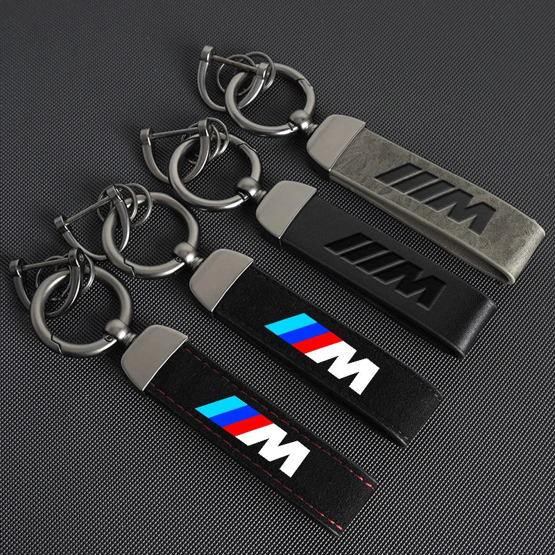 Vintage Leather Car Logo Keychain Chain Keyring For BMW M Emblem E46 E36 E34 F10 E90 F30 E60 F30 E53 E30 E92 E87 Accessories