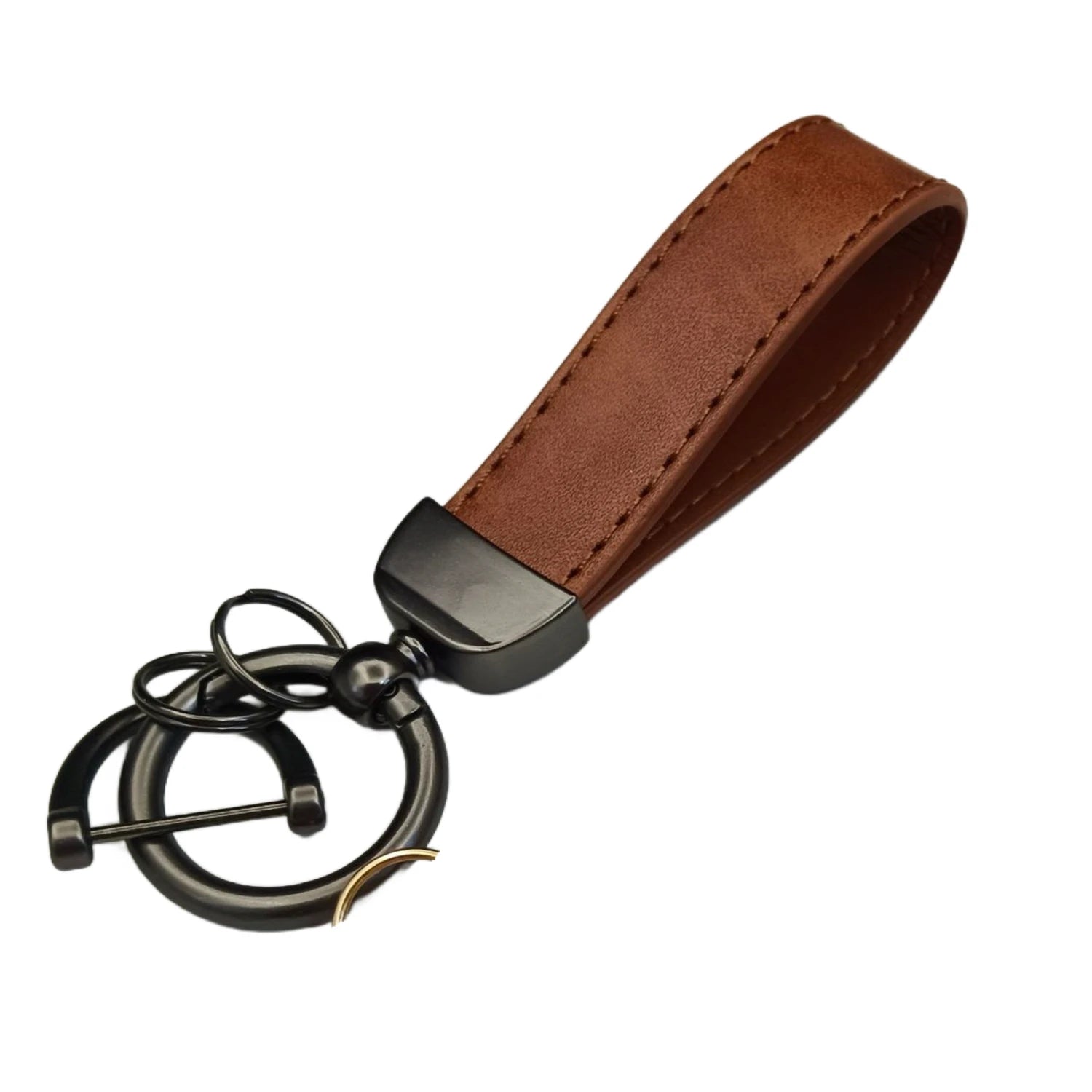Laser Custom LOGO Discolored Leather Keychain for Men and Women Engrave Car Key Chain Holder Personalize Company Name Keyring