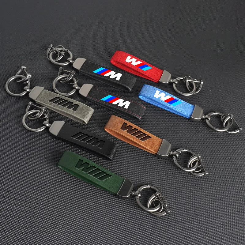 Vintage Leather Car Logo Keychain Chain Keyring For BMW M Emblem E46 E36 E34 F10 E90 F30 E60 F30 E53 E30 E92 E87 Accessories
