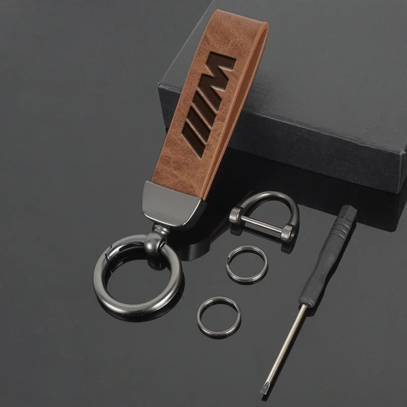 Vintage Leather Car Logo Keychain Chain Keyring For BMW M Emblem E46 E36 E34 F10 E90 F30 E60 F30 E53 E30 E92 E87 Accessories