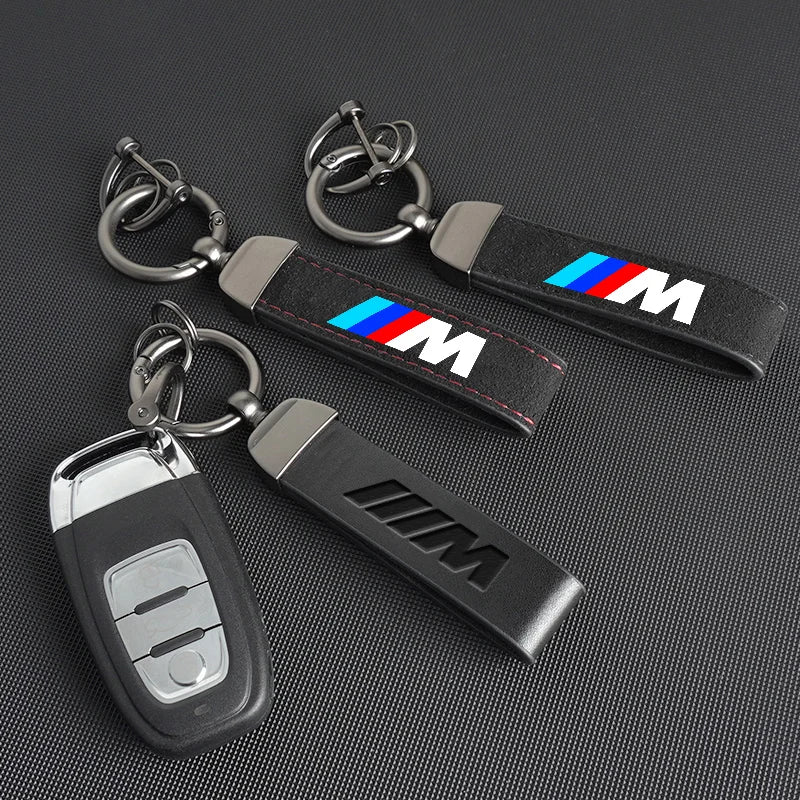 Vintage Leather Car Logo Keychain Chain Keyring For BMW M Emblem E46 E36 E34 F10 E90 F30 E60 F30 E53 E30 E92 E87 Accessories