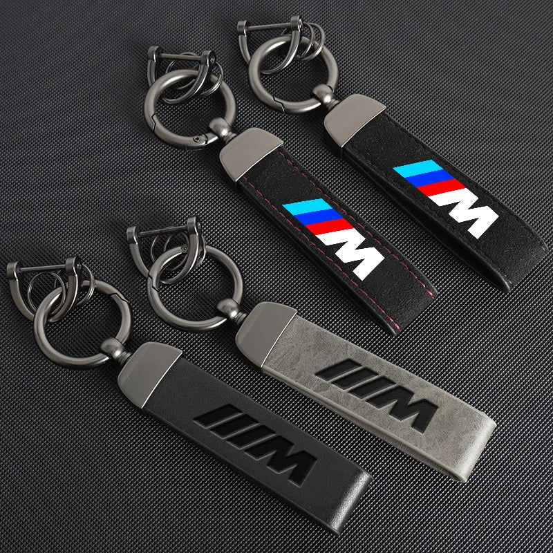 Vintage Leather Car Logo Keychain Chain Keyring For BMW M Emblem E46 E36 E34 F10 E90 F30 E60 F30 E53 E30 E92 E87 Accessories