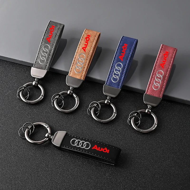 High quality Car Keychain Gifts Leather Keyring For Audi Sline A3 A4 B8 8P B9 8V B6 A5 B7 A1 A6 C6 Q3 Q5 C7 8I TT Car Sticker