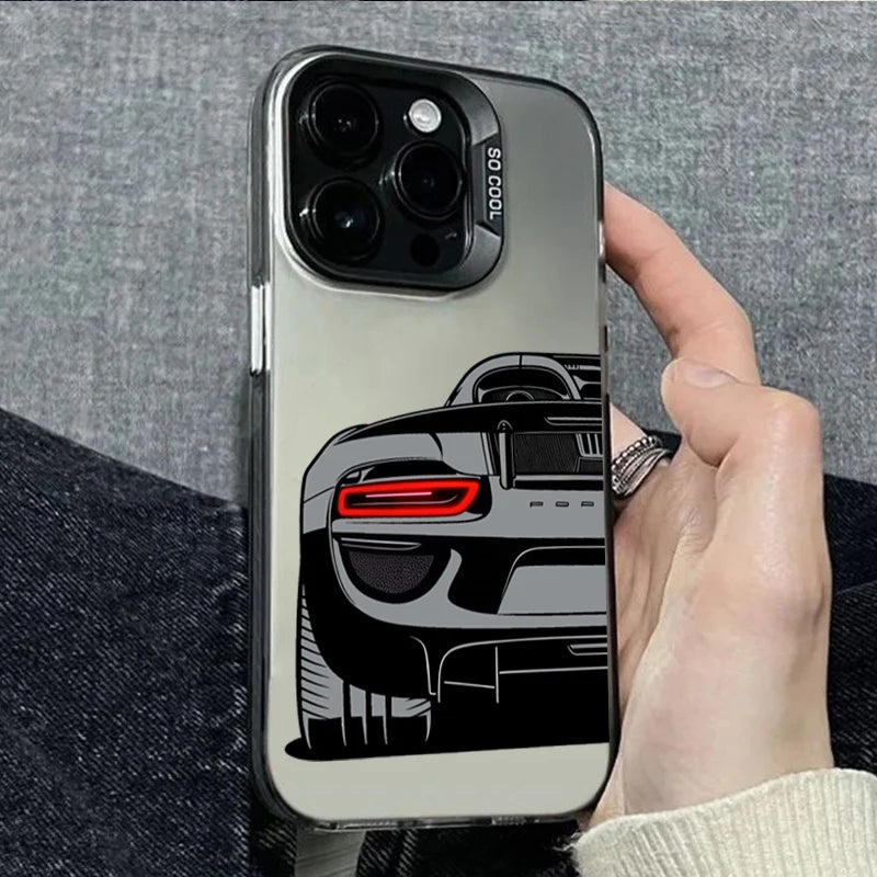 For iPhone 17 16 15 14 13 12 11 Pro Max Case Luxury Car Pattern Phone Cover For iPhone XS Max XR X XS 7 8 Plus 16E 17 Air Fundas
